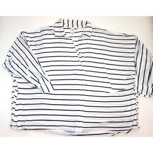 We The Free Striped Oversized Collared Top Classic Coastal Preppy Aesthetic